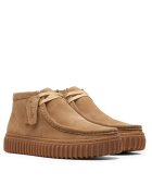 Clarks Мъжки боти Torhill Hi - естествена кожа - цвят Тъмен пясък - велур