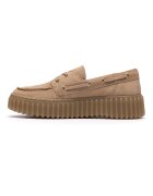 Clarks Мокасини Torhill от набук Розова сьомга