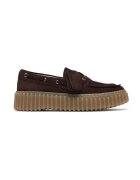 Clarks Мокасини Torhill от набук - Тъмнокафяв -