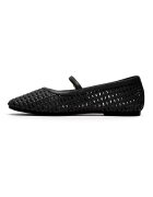 Clarks Пантофки Livia стил Mary Jane със сплетен дизайн Избеляло черно