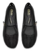 Clarks Пантофки Livia стил Mary Jane със сплетен дизайн Избеляло черно