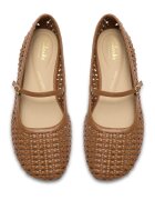 Clarks Пантофки Livia стил Mary Jane със сплетен дизайн Канелено кафяво