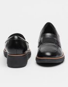Clarks Скосени кожени мокасини Sharon Pace Черен