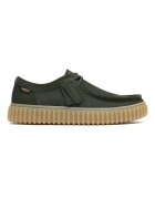 Clarks Текстилни кежуъл мокасини Torhill с велур Тъмнозелен