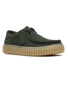 Clarks Текстилни кежуъл мокасини Torhill с велур Тъмнозелен