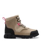 Clarks Велурени боти Evyn - Слонова кост/Черен/Бежов