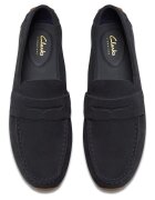 Clarks Велурени мокасини Corsley Bar Избеляло черно/Антрацитно сиво