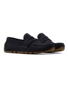 Clarks Велурени мокасини Corsley Bar Избеляло черно/Антрацитно сиво