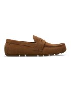 Clarks Велурени мокасини Corsley Bar Канелено кафяво