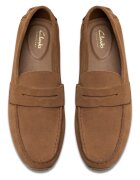 Clarks Велурени мокасини Corsley Bar Канелено кафяво
