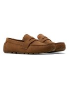 Clarks Велурени мокасини Corsley Bar Канелено кафяво