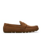 Clarks Велурени мокасини Corsley Bar - Канелено кафяво