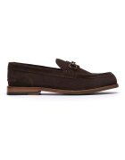 Clarks Велурени мокасини Craft James Коняк кафяв