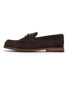 Clarks Велурени мокасини Craft James Коняк кафяв