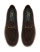 Clarks Велурени мокасини Craft James Коняк кафяв