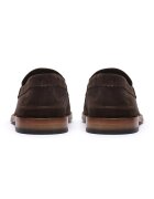 Clarks Велурени мокасини Craft James Коняк кафяв