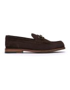 Clarks Велурени мокасини Craft James - Коняк кафяв