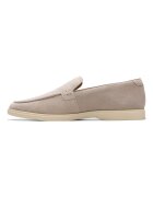 Clarks Велурени мокасини Torford с омекотени стелки Сиво-бежов