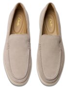 Clarks Велурени мокасини Torford с омекотени стелки Сиво-бежов