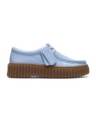 Clarks Велурени мокасини Torhill - Пастелносин/Лавандула