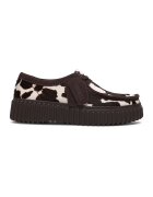 Clarks Велурени мокасини Torhill - Тъмнокафяв/Светлокафяв/Крем