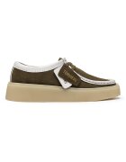 Clarks Велурени мокасини Torview Бял/Маслинено зелено