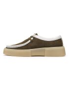 Clarks Велурени мокасини Torview Бял/Маслинено зелено