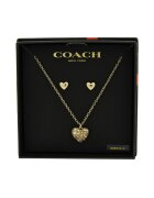 Coach Комплект дамски бижута - обеци и колие - златист