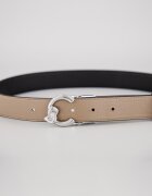 COCCINELLE Двулицев кожен колан C-Me Черен