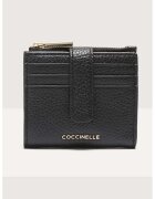 COCCINELLE Кожен калъф за карти с лого - Черен
