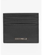 COCCINELLE Кожен калъф за карти с петнист ефект - Черен