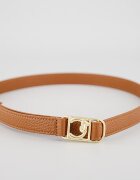 COCCINELLE Кожен колан C-Me с тока с игла Канелено кафяво