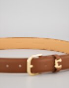 COCCINELLE Кожен колан с метална тока Тъмнокафяв