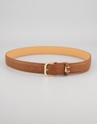 COCCINELLE Кожен колан с метална тока Тъмнокафяв