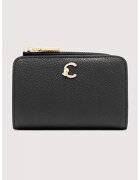 COCCINELLE Кожен портфейл C-Me с двойно прегъване - Избеляло черно