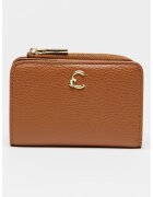 COCCINELLE Кожен портфейл C-Me с двойно прегъване - Канелено кафяво