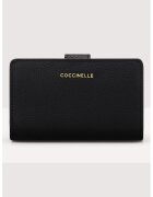 COCCINELLE Кожен портфейл с релеф - Черен