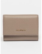 COCCINELLE Кожен портфейл с тройно прегъване - Сиво-кафяв