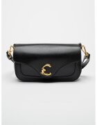 COCCINELLE Кожена чанта за рамо с отделяща се презрамка - Черен