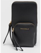 COCCINELLE Кожена чанта за телефон Pixie - Черен