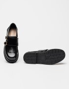 COCCINELLE Кожени мокасини с двойна тока Черен