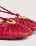 COCCINELLE Кожени пантофки с каишки Червен