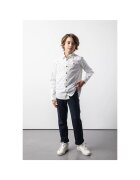 Coccodrillo Елегантна риза геометрична бродерия бяла памук за момчета