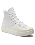 Converse Дамски кецове - естествена кожа - бял/жълт
