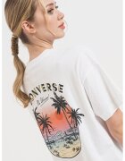 Converse Свободна тениска - Бял/Черен/Корал