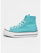 Converse Текстилни кецове с равна платформа и лого - Тюркоаз/Бял