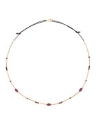 CORINA MARDARI КОРИНА МАРДАРИ - Колие - навито с 14K/20 злато и камък гранат - Златист/Черен/Тъмночервен