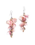 Corizmi Дълги ефектни обеци - Zia Fashion - Delight - воал цветя - перли от Майорка и неръждаема стомана