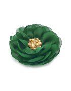 Corizmi Елегантна брошка голямо цвете - Хоризми - Green Floral Charm - воал