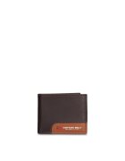 Cotton Belt Кожен портфейл с двойно прегъване - Тъмнокафяв/Коняк